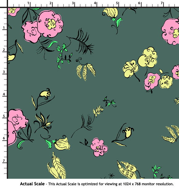 digital printed silk fabric floral textile print design