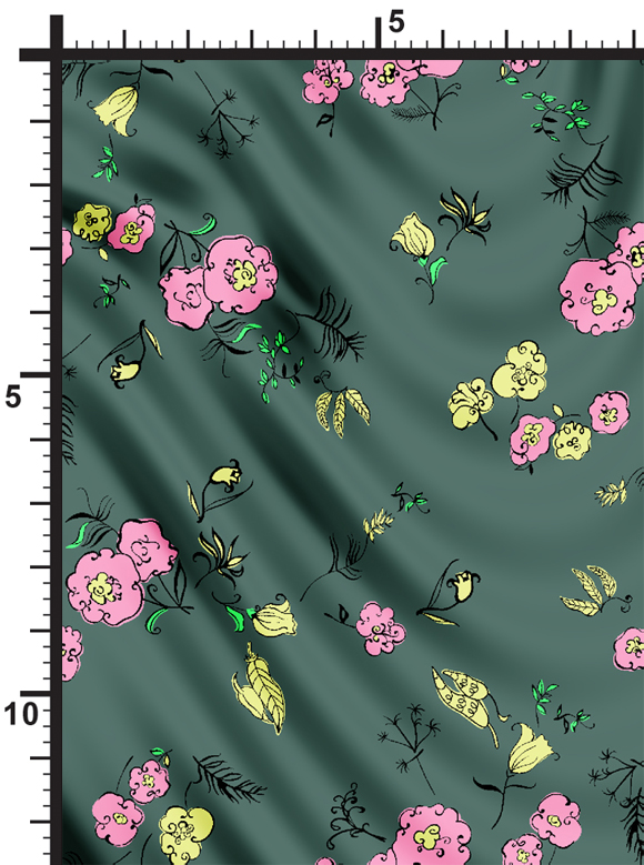 digital printed silk fabric floral textile print design