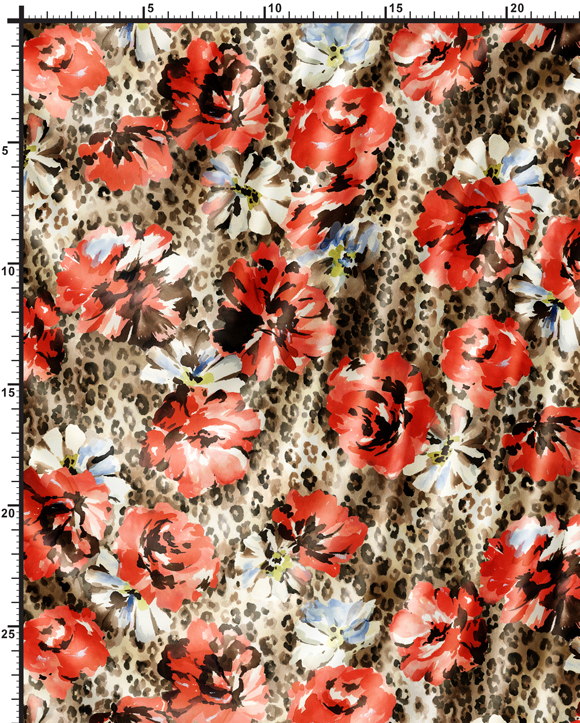 digital printing silk fabric floral textile print design, #113