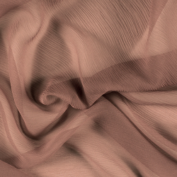 Silk Crinkle Chiffon Fabric, Brown, Tan - SilkFabric.net