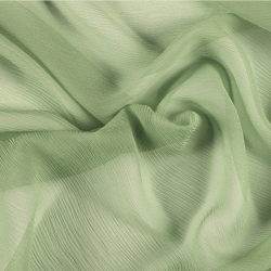 Silk Crinkle Chiffon Fabric, Green - SilkFabric.net