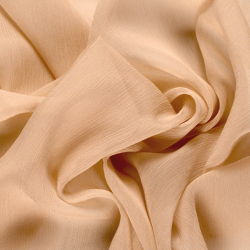 Silk Crinkle Chiffon Fabric, Nude, Skin, Beige - SilkFabric.net