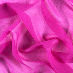 Silk Crinkle Chiffon Fabric, Pink - SilkFabric.net