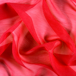 Silk Crinkle Chiffon Fabric, Red - SilkFabric.net