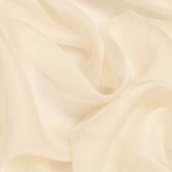 Silk Satin Chiffon Fabric, Cream, Ivory, Ecru - SilkFabric.net