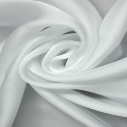 Silk Satin Chiffon Fabric, White - SilkFabric.net