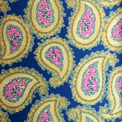 Printed Silk Charmeuse Fabric, Paisley Print, 19mm, 54", Design #13559
