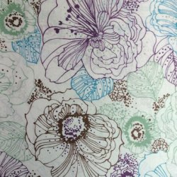 Printed Silk Charmeuse Fabric, Floral Print, 19mm, 54", Design #13577