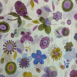 Printed Silk Chiffon Fabric, Floral Print, 8mm, 54", Design #13558