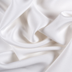 Silk 4 Ply Crepe Fabric, White - SilkFabric.net