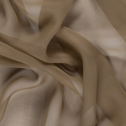 Silk Heavy Chiffon Fabric, Brown, Tan - SilkFabric.net