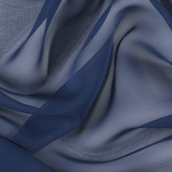 Silk Chiffon Fabric, Blue, Navy - SilkFabric.net