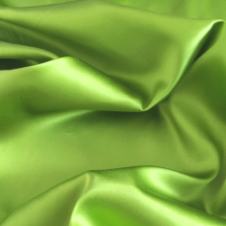 Silk Cotton Charmeuse Fabric, 16mm, 54", Green Color