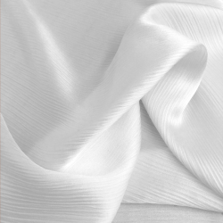 Silk Crinkle Charmeuse Fabric, White - SilkFabric.net