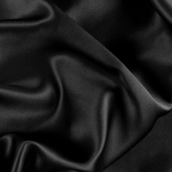 Silk Double Face Charmeuse  Fabric Black - SilkFabric.net