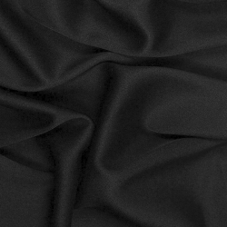 Silk Double Georgette Fabric Black - SilkFabric.net