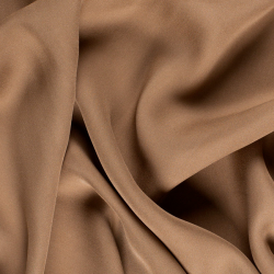 Silk Double Georgette Fabric, Brown, Tan - SilkFabric.net