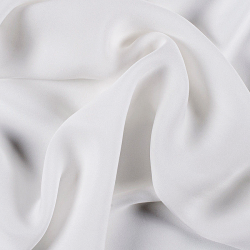 Silk Double Georgette Fabric, White - SilkFabric.net
