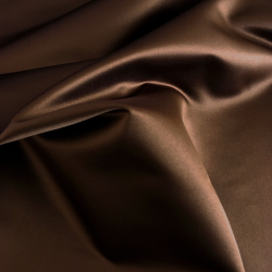 Silk Duchess Satin Fabric, 35mm, 54", Brown Color
