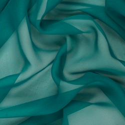 Silk Heavy Chiffon, Aqua, Teal - SilkFabric.net