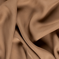 Silk Double Face Georgette Fabric, Brown, Tan - SilkFabric.net