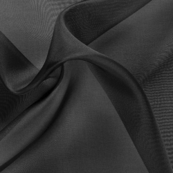 Silk Organza Fabric Black - SilkFabric.net