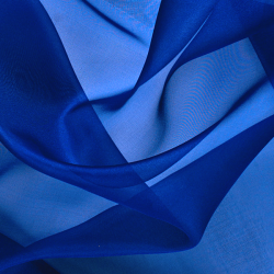 Silk Organza Fabric, Blue, Navy - SilkFabric.net