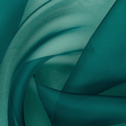 Silk Organza Fabric, Aqua, Teal - SilkFabric.net