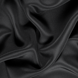 Silk Satin Back Crepe Fabric Black - SilkFabric.net