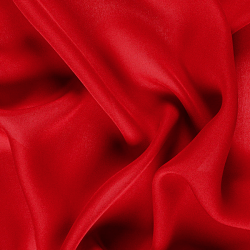 Silk Satin Georgette Fabric, Red - SilkFabric.net