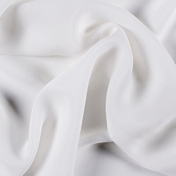 Silk Satin Georgette Fabric, White - SilkFabric.net