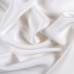 Silk Span 4 Ply Crepe Fabric, White - SilkFabric.net