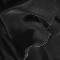 Silk Span Crepe de Chine (CDC) Fabric Black - SilkFabric.net
