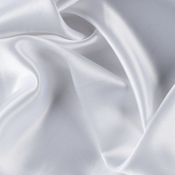 Silk Span Charmeuse Fabric, White - SilkFabric.net