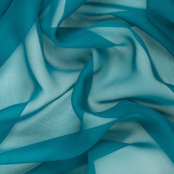 Silk Span Chiffon Fabric, Aqua, Teal - SilkFabric.net