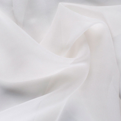 Silk Stretch Chiffon Fabric, White - SilkFabric.net