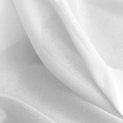 Silk Span Layer Georgette Fabric, White - SilkFabric.net