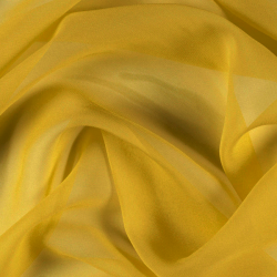 Silk Stretch Chiffon Fabric, Yellow, Gold - SilkFabric.net