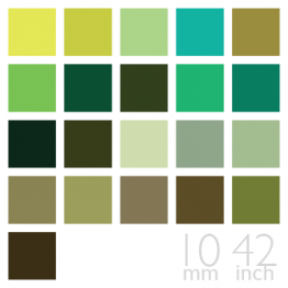 Silk Span Chiffon, 10mm, 42" - (Green Group, 21 Colors)