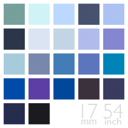 Silk Twill, 17mm, 54" - (Blue / Navy Group, 22 Colors)