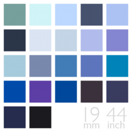 Silk Charmeuse, 19mm, 44" - (Blue / Navy Group, 22 Colors)