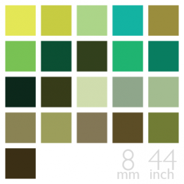 Silk Chiffon, 8mm, 44" - (Green Group, 21 Colors)