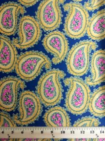 Printed Silk Charmeuse, Paisley Print, 19mm, 54", Design #13559