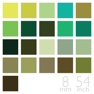 Silk Chiffon, 8mm, 54" - (Green Group, 21 Colors)