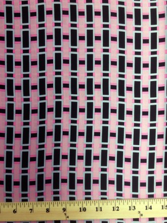 Printed Silk Charmeuse Fabric, Geometric Print, 19mm, 54", Design #13566
