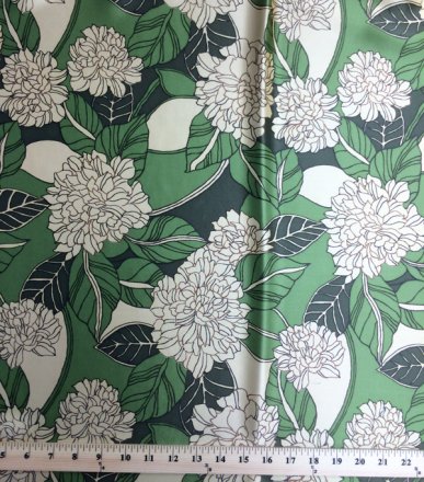 Printed Silk Charmeuse Fabric, Floral Print, 19mm, 54", Design #13581