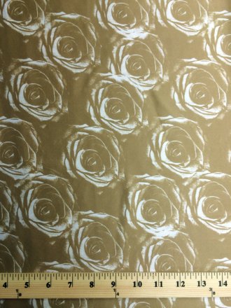 Printed Silk Stretch Charmeuse Fabric, Floral Print, 19mm, 52", Design #13527