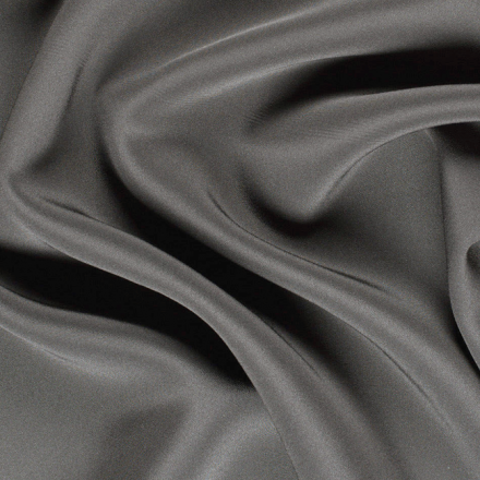 Silk 2 Ply Crepe Fabric, Gray, Silver, Charcoal - SilkFabric.net