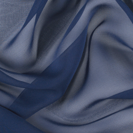 blue silk chiffon fabric