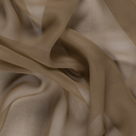 Silk Chiffon Fabric, Brown, Tan - SilkFabric.net